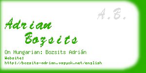 adrian bozsits business card