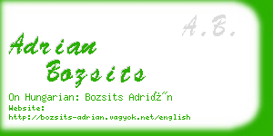 adrian bozsits business card